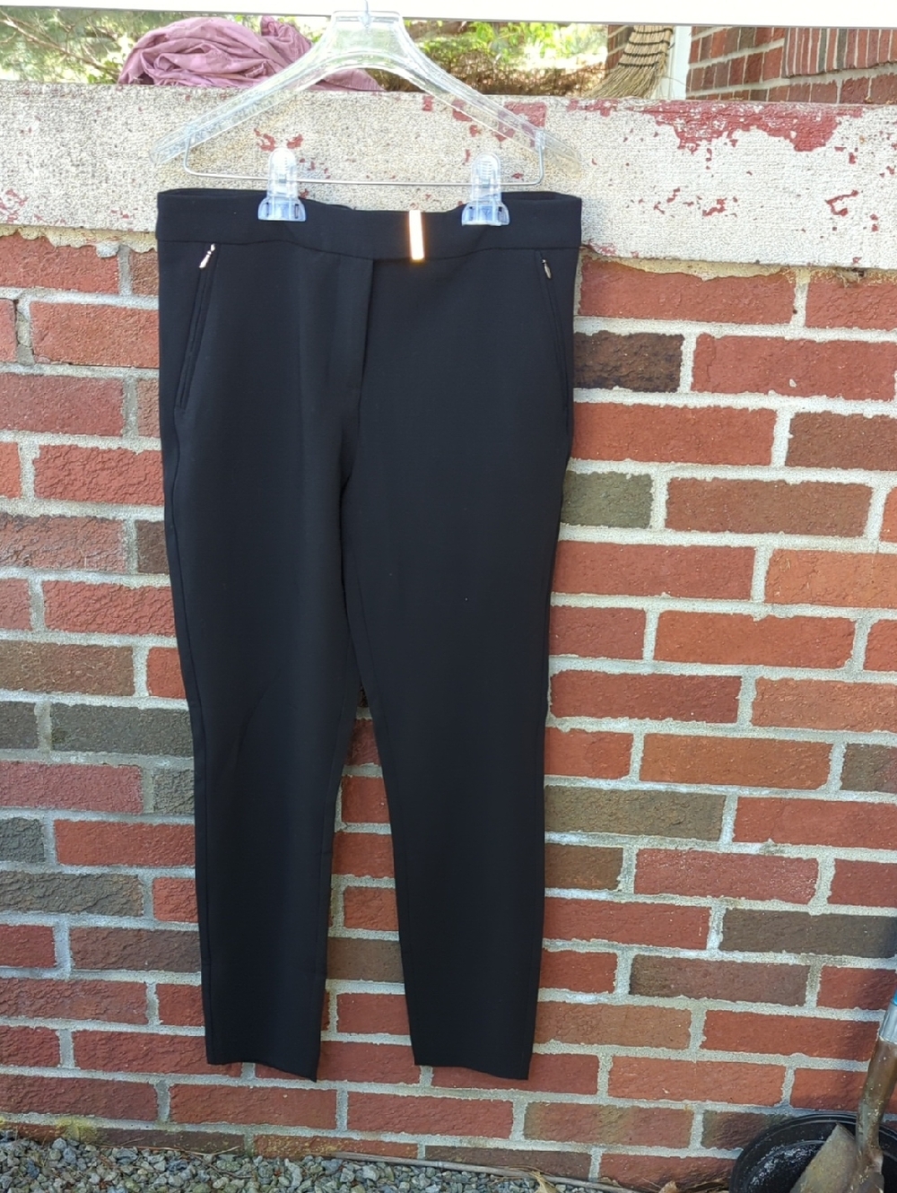 🆕 H&M Women's Black Gold Accent Slim Ankle Dress Pants 6